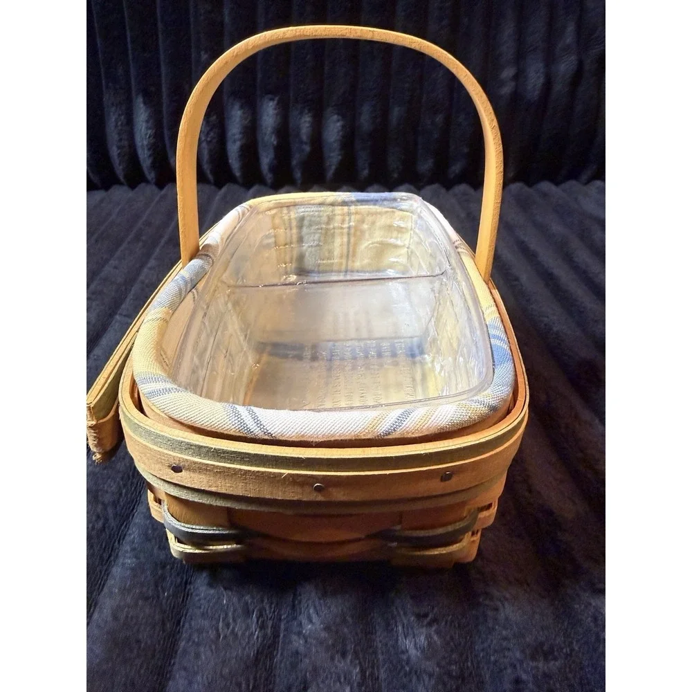 Longaberger 2001 Imagine Believe Achieve Bee Basket With Liner Protector Tie-On
